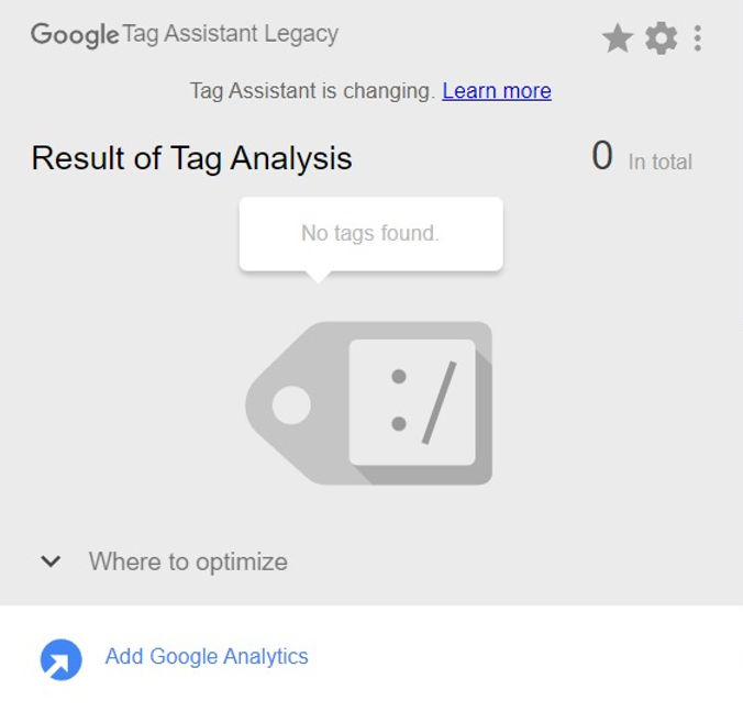 Google Tag Assistant Legacy